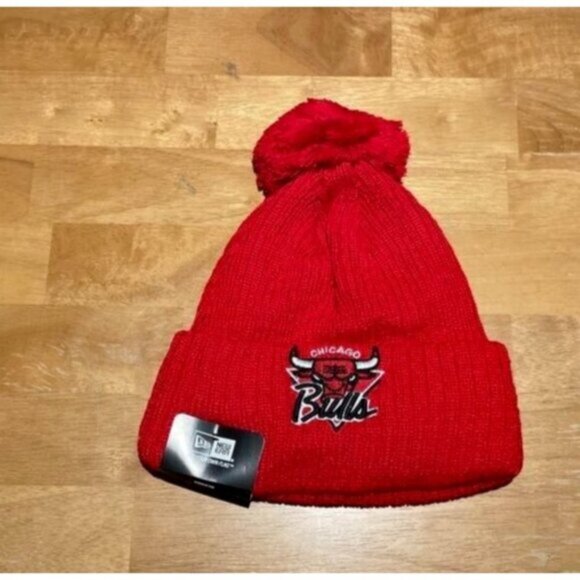 NBA Basketball Chicago Bulls Beanie  Sport Knit Winter Pom Knit Hat Cap Red - Picture 1 of 2